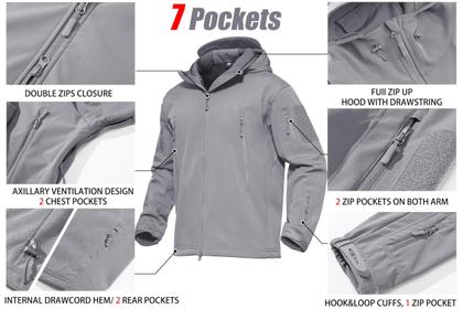 Imagem de Casaco MAGCOMSEN impermeável para homens com capuz e lã