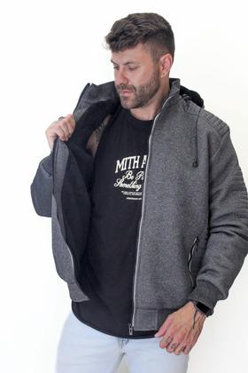 Imagem de Casaco Masculino Moletom Jaqueta Inverno Forrado Alta Qualidade com Capuz