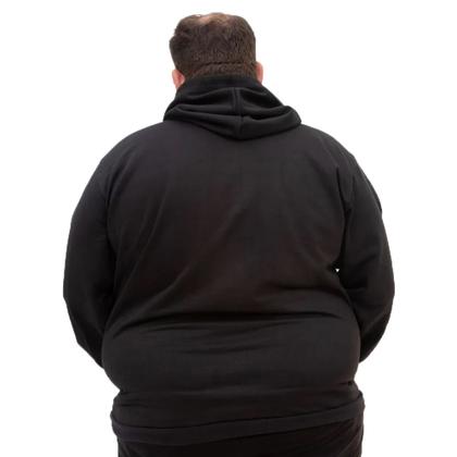 Imagem de Casaco Moletom Fechado Canguru Plus Size Flanelado Quentinho Basica G1 ao G5 Tecido Macio Conforto