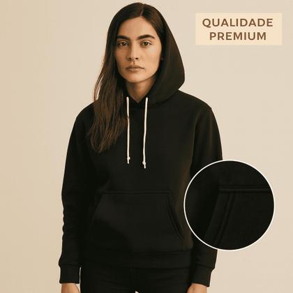 Imagem de Casaco Moletom Flanelado com Capuz Canguru Unissex