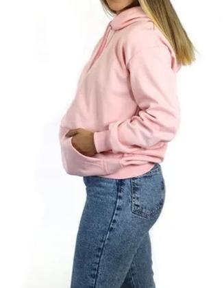 Imagem de Casaco Moletom liso Masculino e Feminino blusa de frio Com Capuz Modelo Canguru -RM004