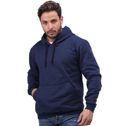 Imagem de Casaco Moletom liso Masculino e Feminino blusa de frio Com Capuz Modelo Canguru -RM004