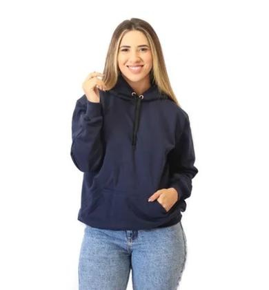Imagem de Casaco Moletom liso Masculino Feminino Canguru Com Bolso e Capuz Blusa de Frio -M008