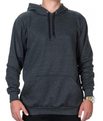 Imagem de Casaco Moletom liso Masculino Feminino Canguru Com Bolso e Capuz Blusa de Frio -M008