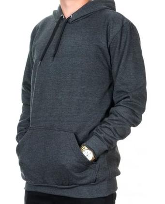 Imagem de Casaco Moletom liso Masculino Feminino Canguru Com Bolso e Capuz Blusa de Frio -M008