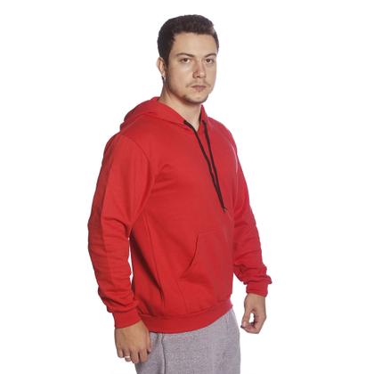 Imagem de Casaco Moletom liso Masculino Feminino Canguru Com Bolso e Capuz Blusa de Frio -M008