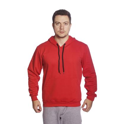 Imagem de Casaco Moletom liso Masculino Feminino Canguru Com Bolso e Capuz Blusa de Frio -M008