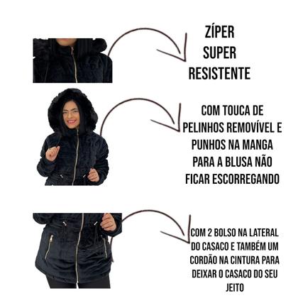 Imagem de Casaco Parka Sobretudo Peluciado Paca Aveludada Com Pelo