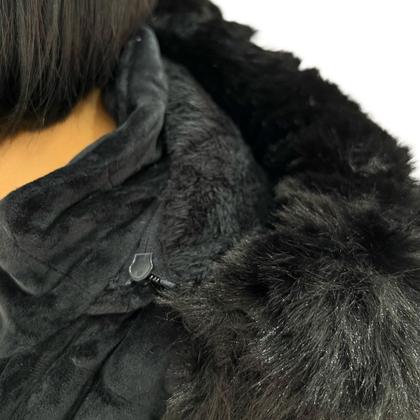 Imagem de Casaco Parka Sobretudo Peluciado Paca Aveludada Com Pelo