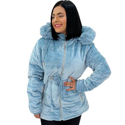 Imagem de Casaco Parka Sobretudo Peluciado Paca Aveludada Com Pelo