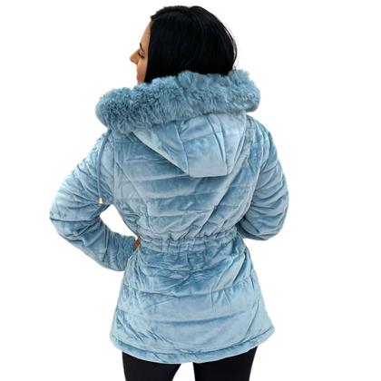 Imagem de Casaco Parka Sobretudo Peluciado Paca Aveludada Com Pelo