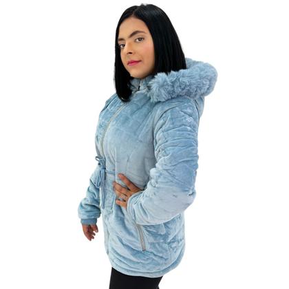 Imagem de Casaco Parka Sobretudo Peluciado Paca Aveludada Com Pelo