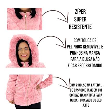 Imagem de Casaco Parka Sobretudo Peluciado Paca Aveludada Com Pelo