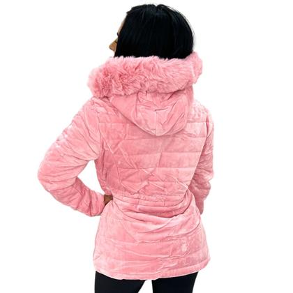 Imagem de Casaco Parka Sobretudo Peluciado Paca Aveludada Com Pelo