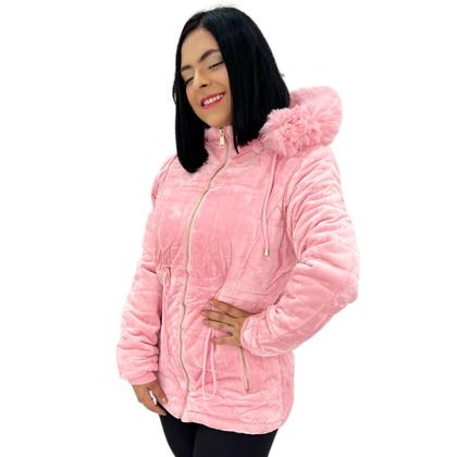 Imagem de Casaco Parka Sobretudo Peluciado Paca Aveludada Com Pelo