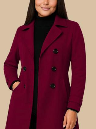Imagem de Casaco Sobretudo Blusa Moda Inverno Acinturado Botões Bolsos Pelinho Pelúcia Lã Luxo Atemporal Casual