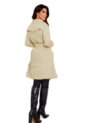 Imagem de Casaco Sobretudo Feminino Com Botões e Cinto