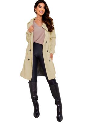 Imagem de Casaco Sobretudo Feminino Com Botões e Cinto