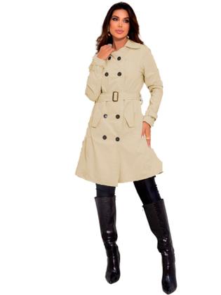 Imagem de Casaco Sobretudo Feminino Com Botões e Cinto