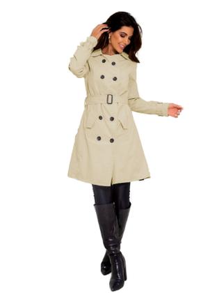 Imagem de Casaco Sobretudo Feminino Com Botões e Cinto