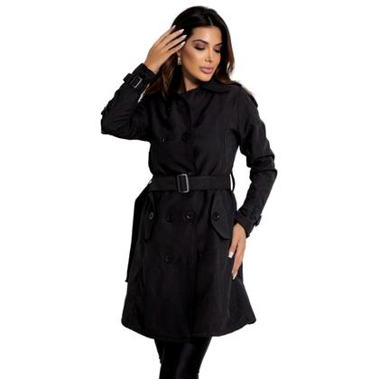 Imagem de Casaco Sobretudo Feminino Com Botões e Cinto