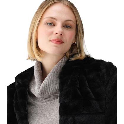 Imagem de Casaco Teddy Feminino Com Capuz E Zíper Peluciado Forrado