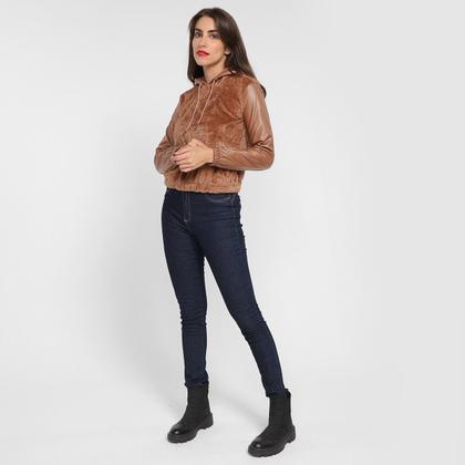 Imagem de Casaco We're The City Teddy PU Capuz Feminino