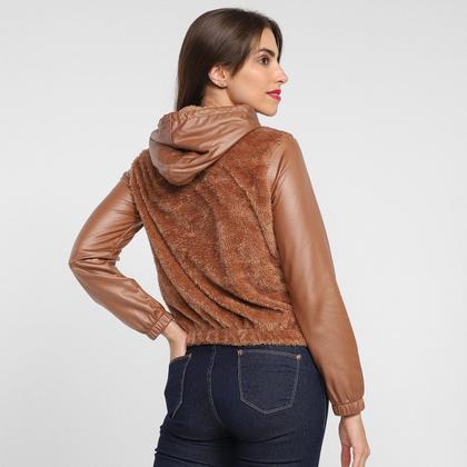 Imagem de Casaco We're The City Teddy PU Capuz Feminino