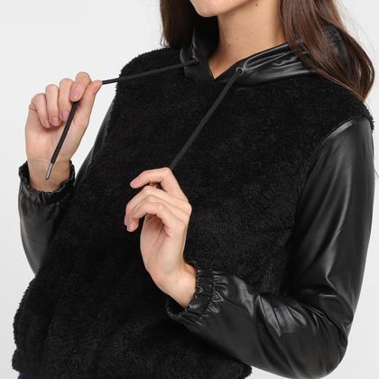 Imagem de Casaco We're The City Teddy PU Capuz Feminino
