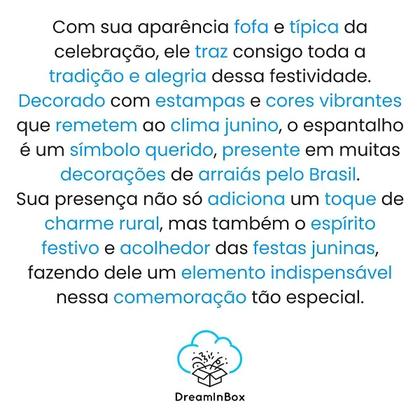 Imagem de Casal espantalhos palha decorativo festa junina 2 unidades