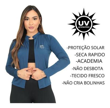 Imagem de Casaquinho Casaco Blusa Proteção Solar Uv50+ Praia Academia