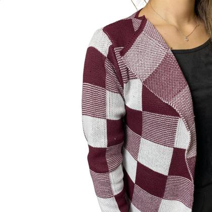 Imagem de Casaquinho Kimono Cardigan Feminino Tricot Trancinha Inverno
