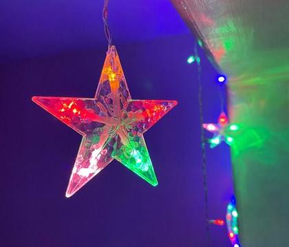 Imagem de Cascata 138 LED Com Estrela e Lua 8 Funções M/F