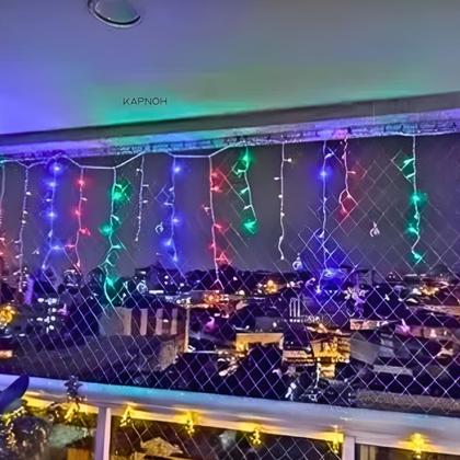 Imagem de Cascata 3 Metros 100 Leds Decoração De Natal 8 Funções Pisca
