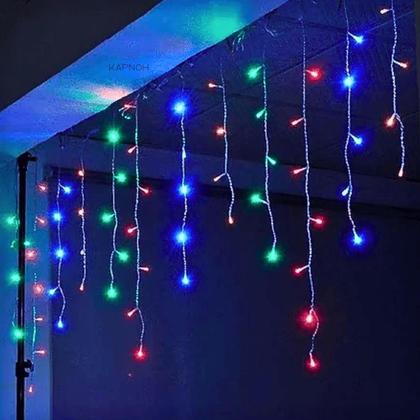 Imagem de Cascata 3 Metros 100 Leds Decoração De Natal 8 Funções Pisca