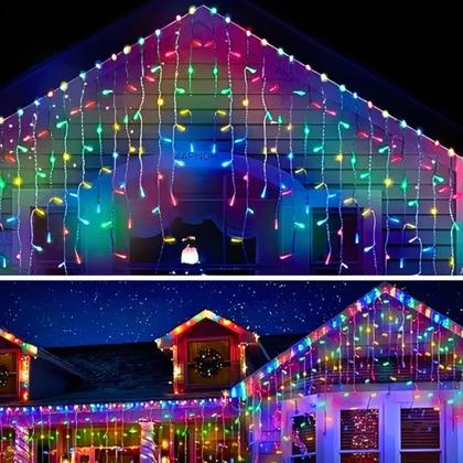 Imagem de Cascata 3 Metros 100 Leds Decoração De Natal 8 Funções Pisca