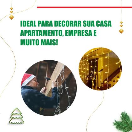 Imagem de Cascata 400 Leds Colorida Pisca 9,5 Metros Decoração Natal 8 Funções 110v 