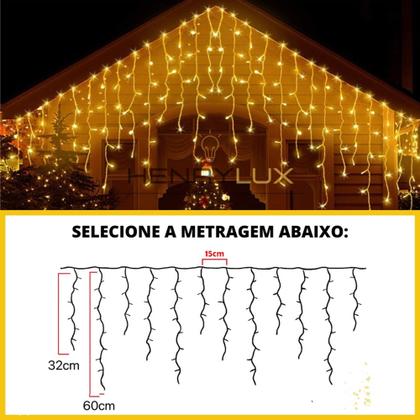 Imagem de Cascata 400 Leds Colorido 10 Metro C/ Fio Branco 8 Funções 110V