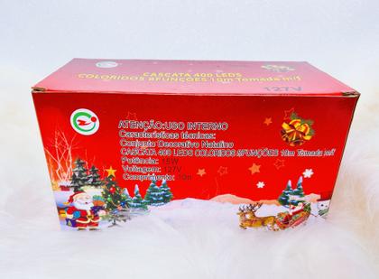 Imagem de Cascata 400 Leds Colorido 10 Metro C/ Fio Branco 8 Funções 110V