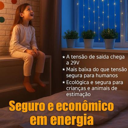 Imagem de Cascata 400 Leds Multifunção Decoração Luzes De Natal Enfeite Com 8 Funções 10M Pisca Pisca