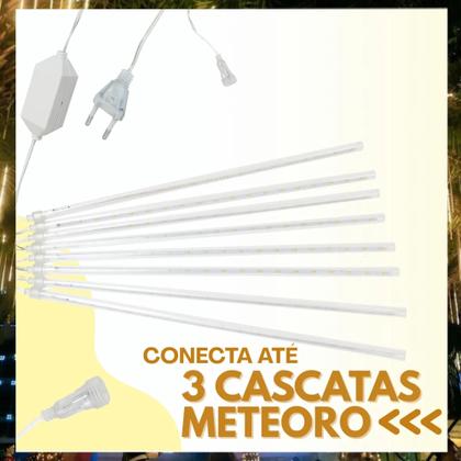 Imagem de Cascata Bastão LED Chuva Meteoro Natal Snowfall 8 Tubos 50cm Luz Branca Bivolt 288 LEDs