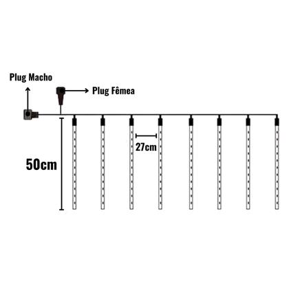Imagem de Cascata C/8 Tubos Queda Pisca Chuva Led Decoração Natal 50cm