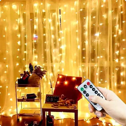 Imagem de Cascata De Natal 300 Leds Cordão De Luz De Fada Com Controle