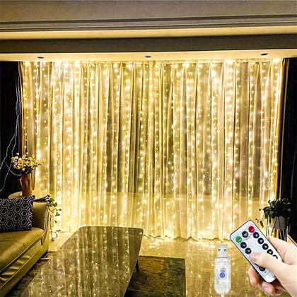 Imagem de Cascata De Natal 300 Leds Cordão De Luz De Fada Com Controle