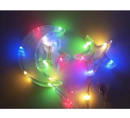 Imagem de Cascata Decoração Natal Fio De Fada Lua E Estrela 115 Leds