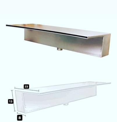 Imagem de Cascata Embutir Parede Para Piscina 80 Cm Aço Inox
