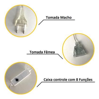 Imagem de Cascata Enfeite Decoração Natal Luz Led C/Fio Fada 2,5m