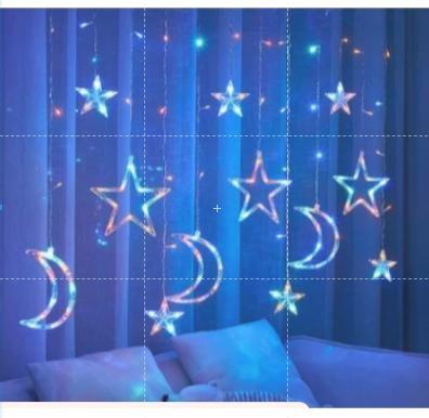 Imagem de Cascata Estrela 138 LED Com 8 Funções 3,5 metros 110V Pisca Pisca Luzes de Natal