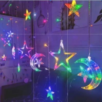 Imagem de Cascata Estrela 138 LED Com 8 Funções 3,5 metros 110V Pisca Pisca Luzes de Natal