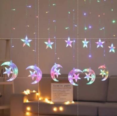 Imagem de Cascata Estrela 138 LED Com 8 Funções 3,5 metros 110V Pisca Pisca Luzes de Natal